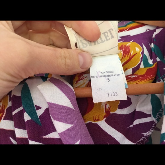 Vintage Pantel tropical print dress - Picture 4 of 6